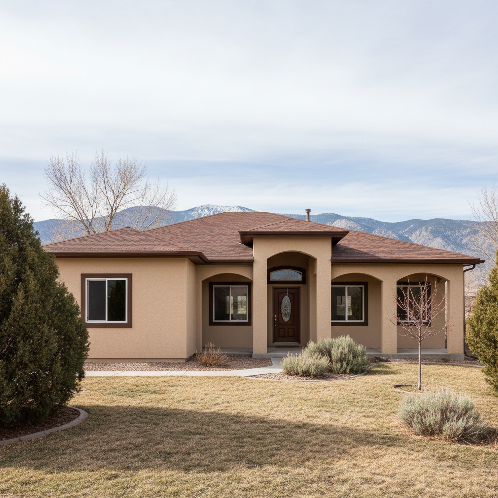 Completed stucco painting work at a residential property in Taylorsville, UT