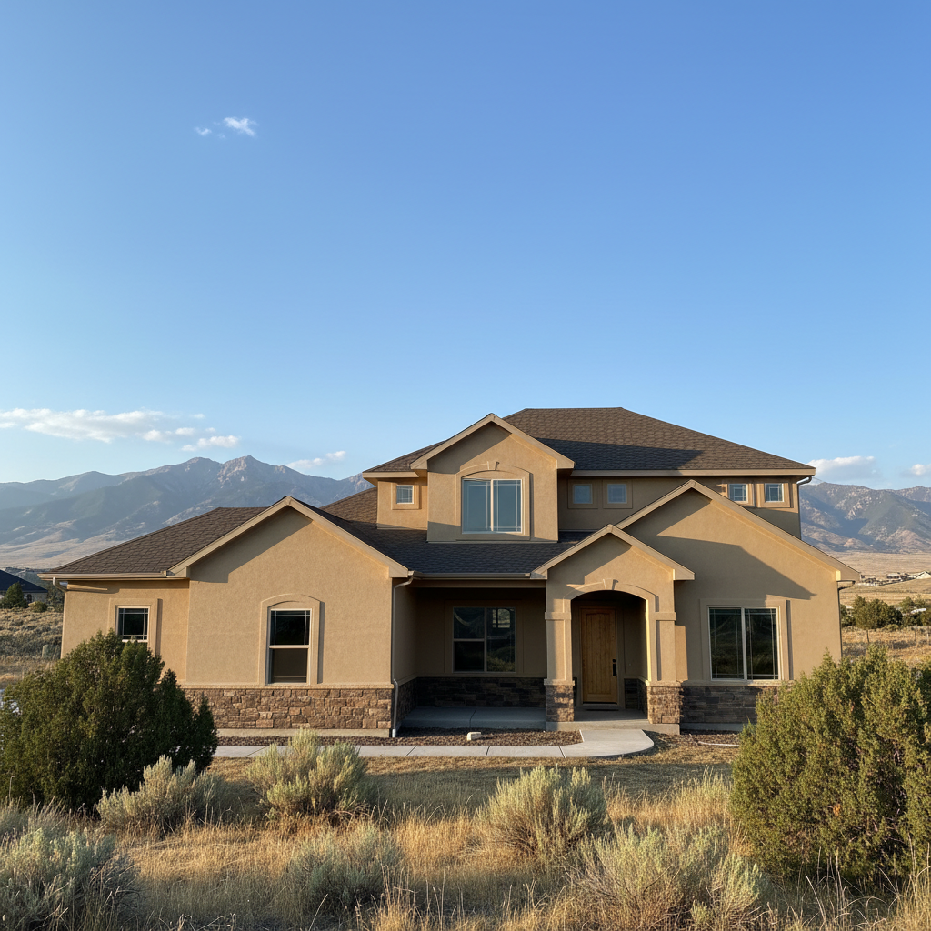 Completed commercial stucco work at a residential property in Eagle Mountain, UT