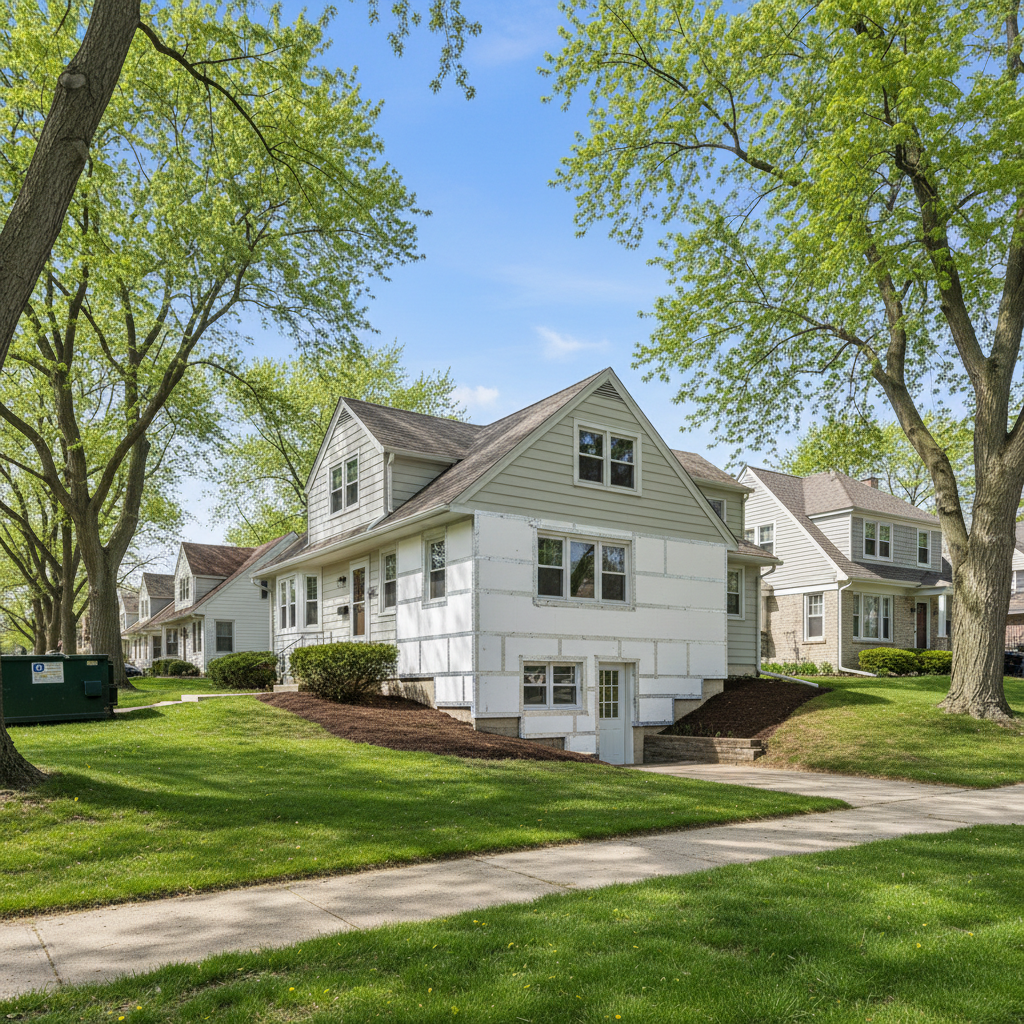 Completed basement insulation work at a residential property in Arlington Heights, IL