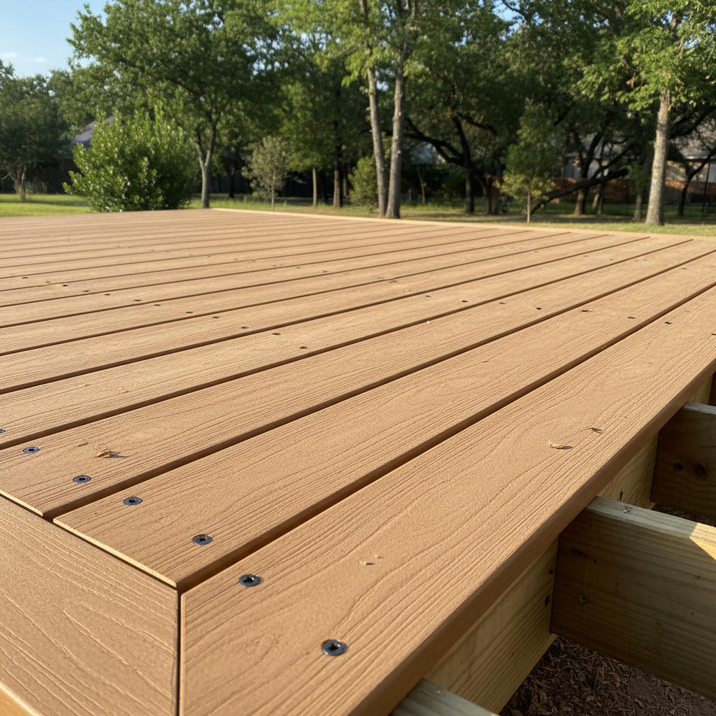 Completed deck construction work at a residential property in Lakeway, TX