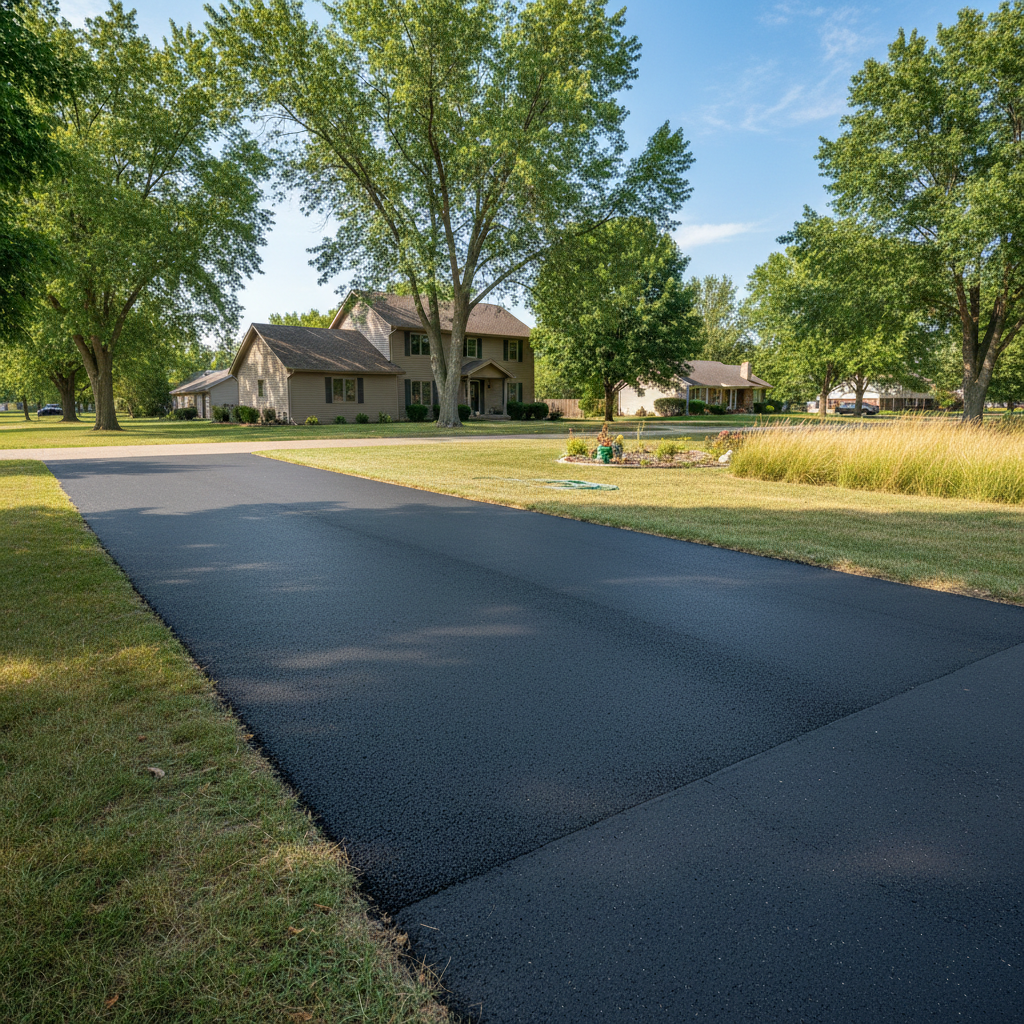 Completed asphalt repair work at a residential property in Clearwater , KS