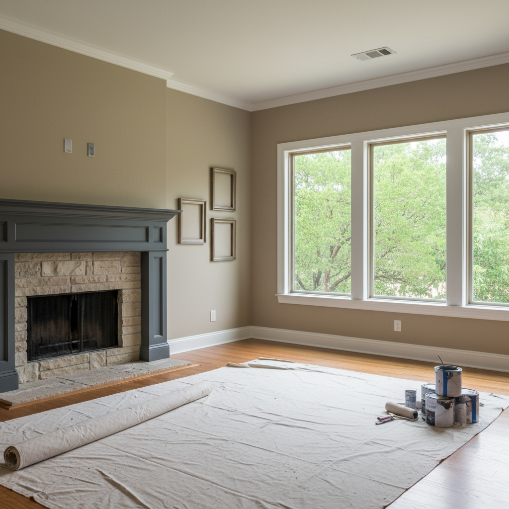 Completed interior painting work at a residential property in Lakeway, TX
