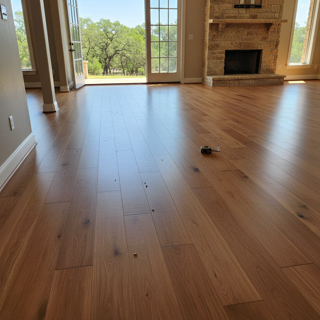 Completed flooring installation work at a residential property in Lakeway, TX