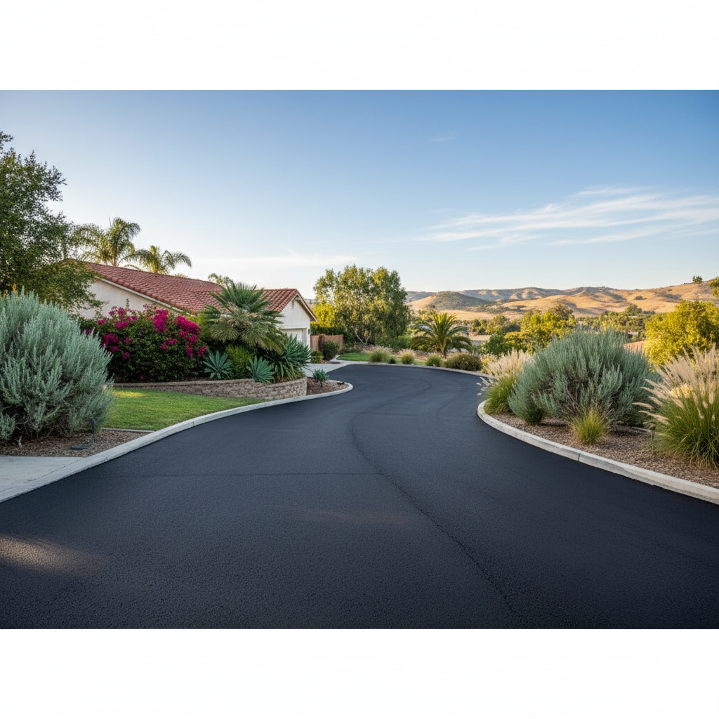 Completed slurry coating work at a residential property in Placentia, CA