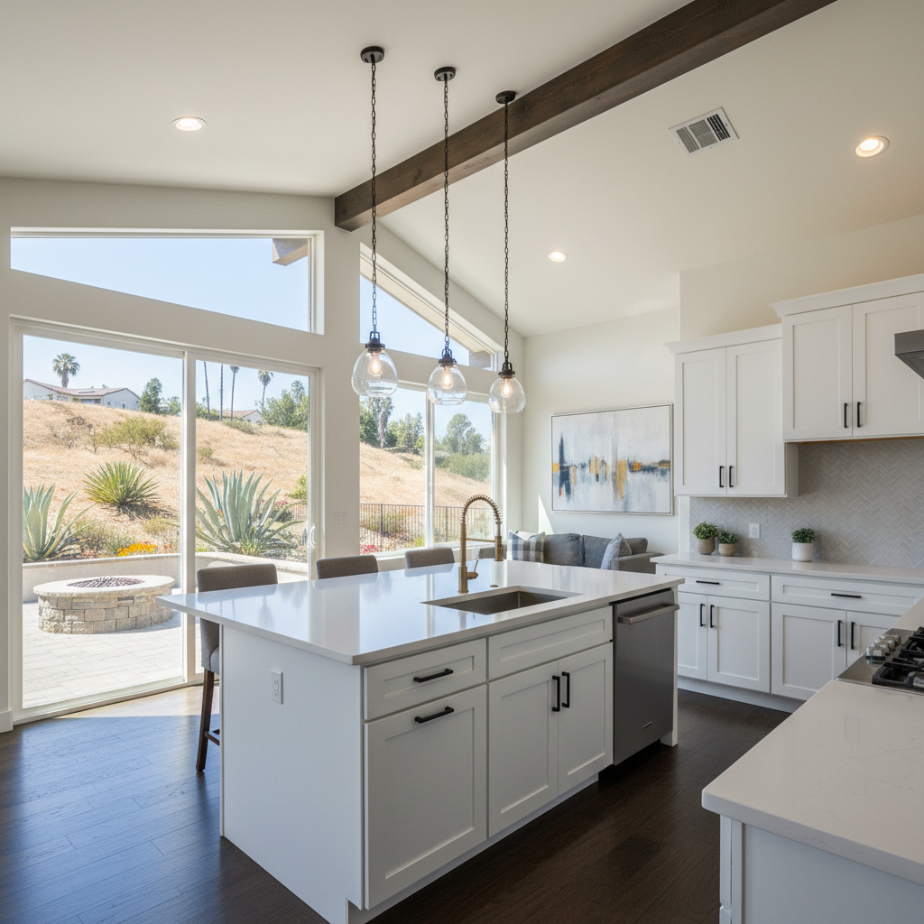 Completed open kitchen conversion work at a residential property in Corona, CA