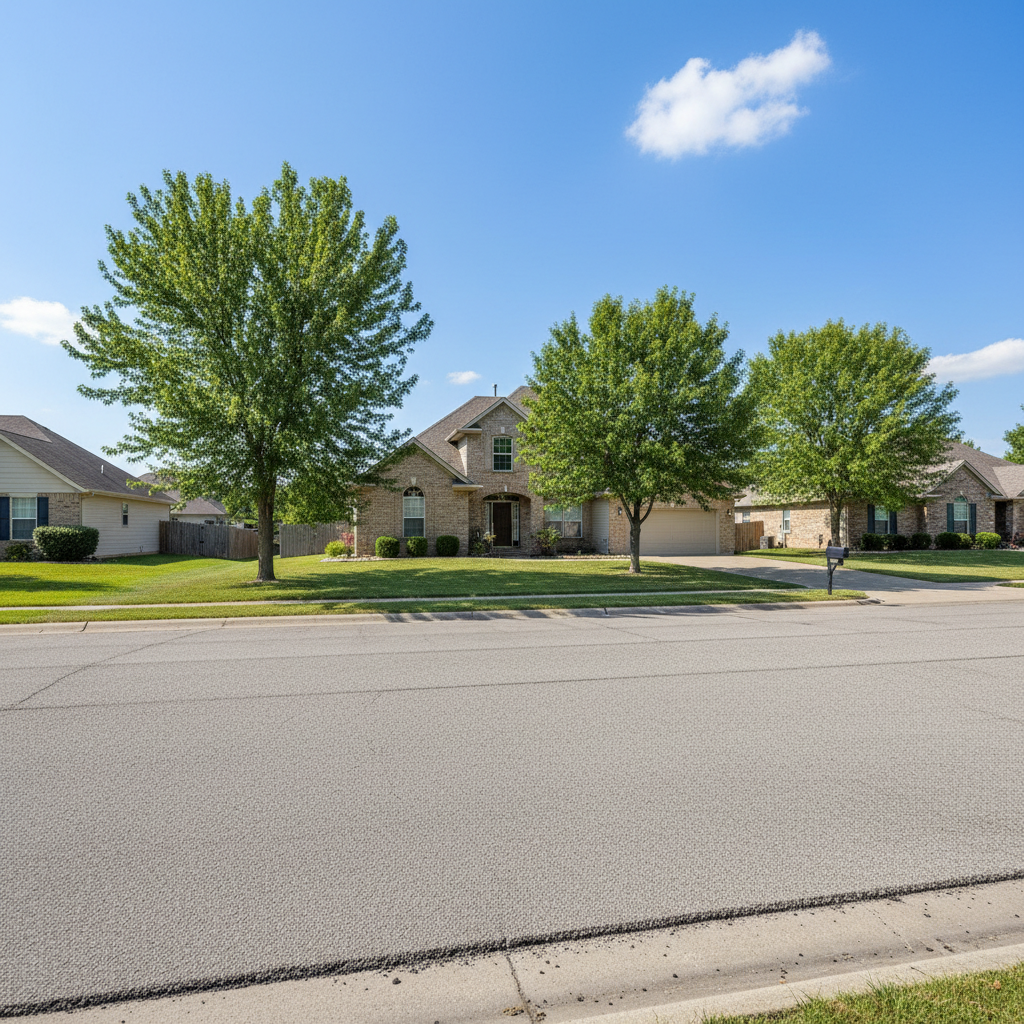 Completed asphalt milling work at a residential property in Clearwater , KS