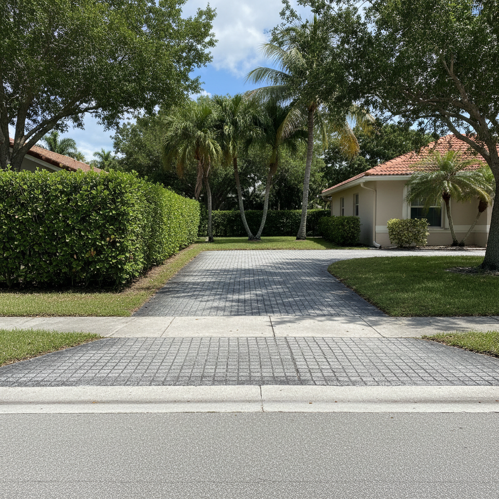 Completed asphalt milling work at a residential property in Sunrise, FL