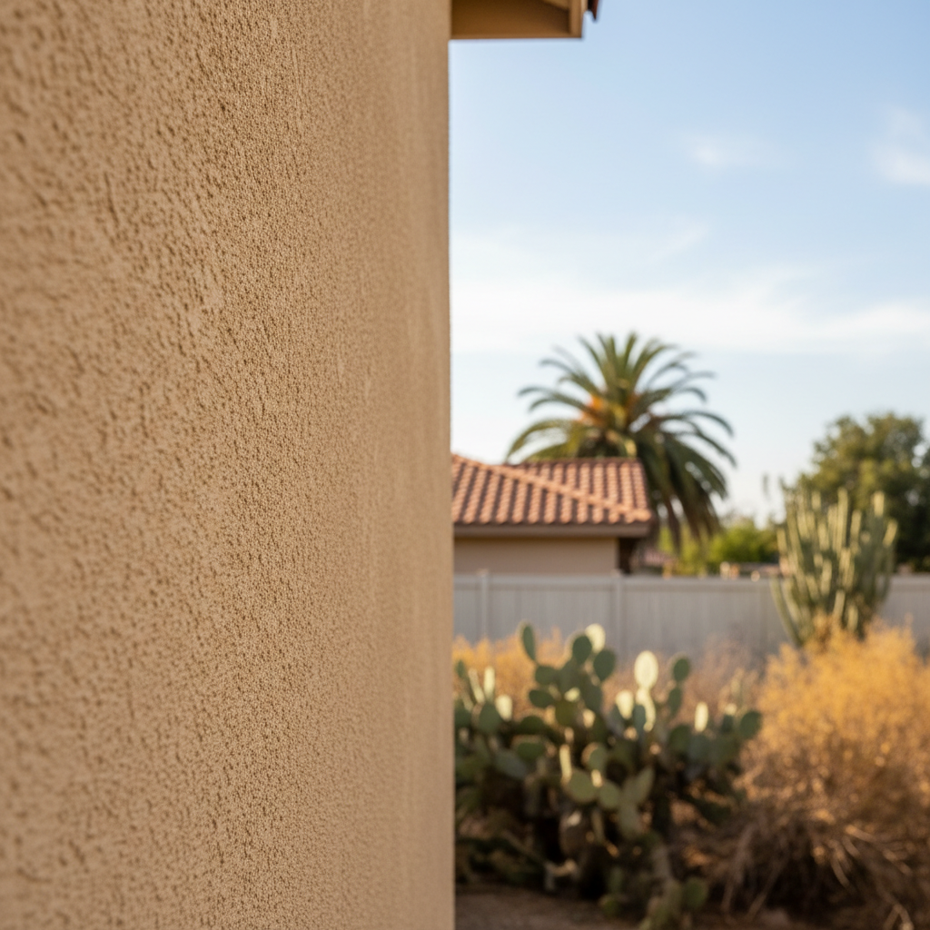 Completed stucco repair work at a residential property in San Dimas, CA
