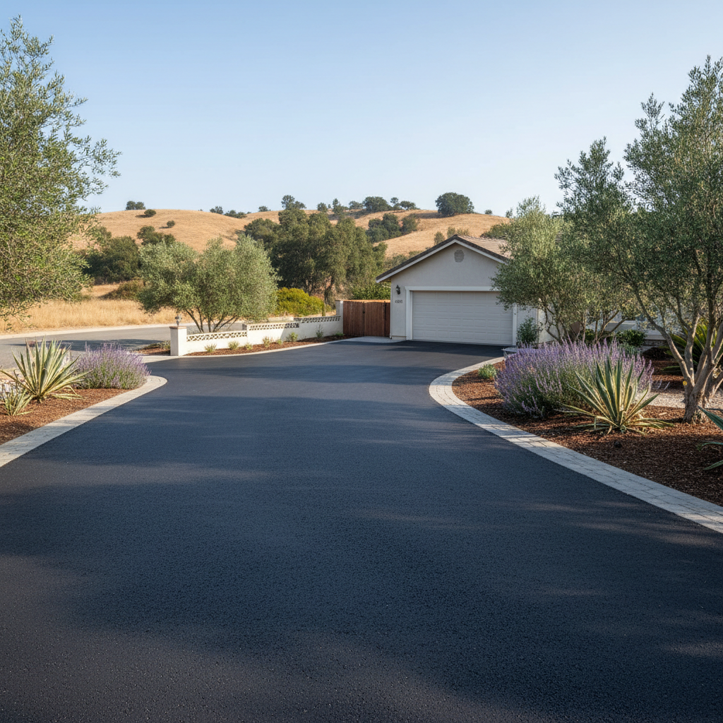 Completed commercial asphalt work at a residential property in Placentia, CA