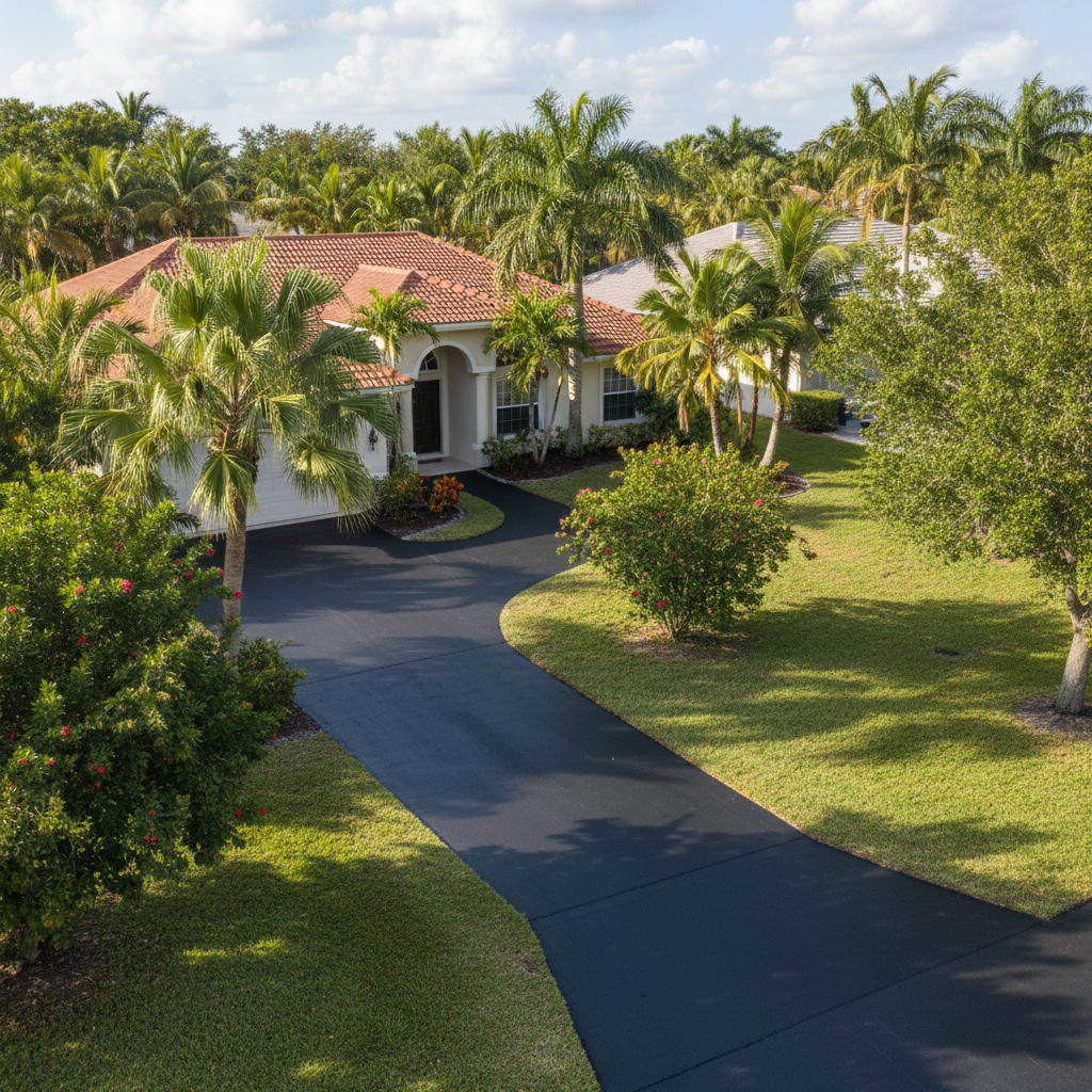 Completed slurry coating work at a residential property in Sunrise, FL