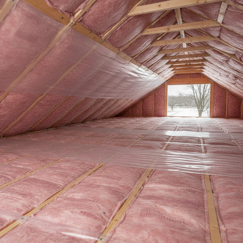 Completed batt insulation installation work at a residential property in Elgin, IL