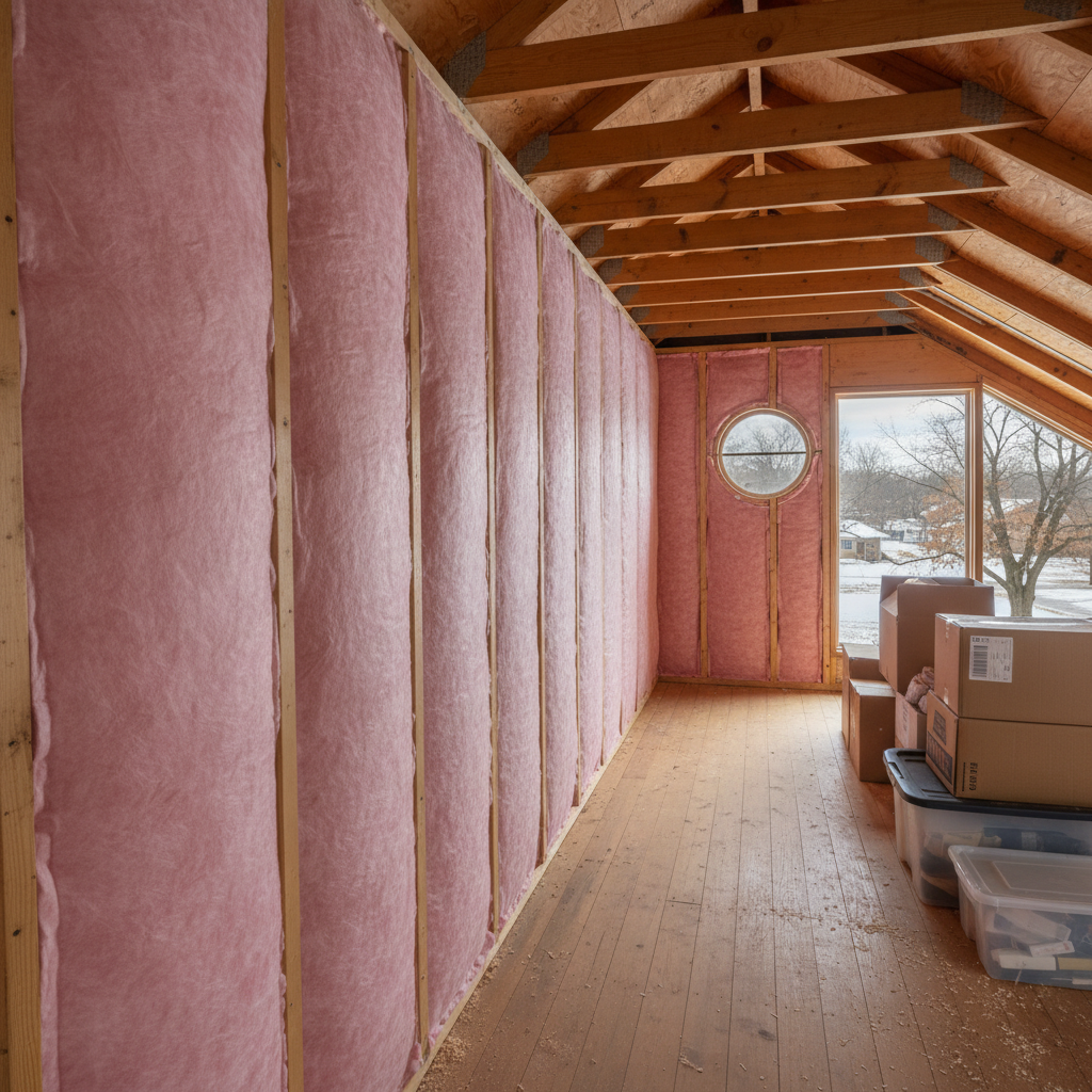 Completed batt insulation installation work at a residential property in Elgin, IL