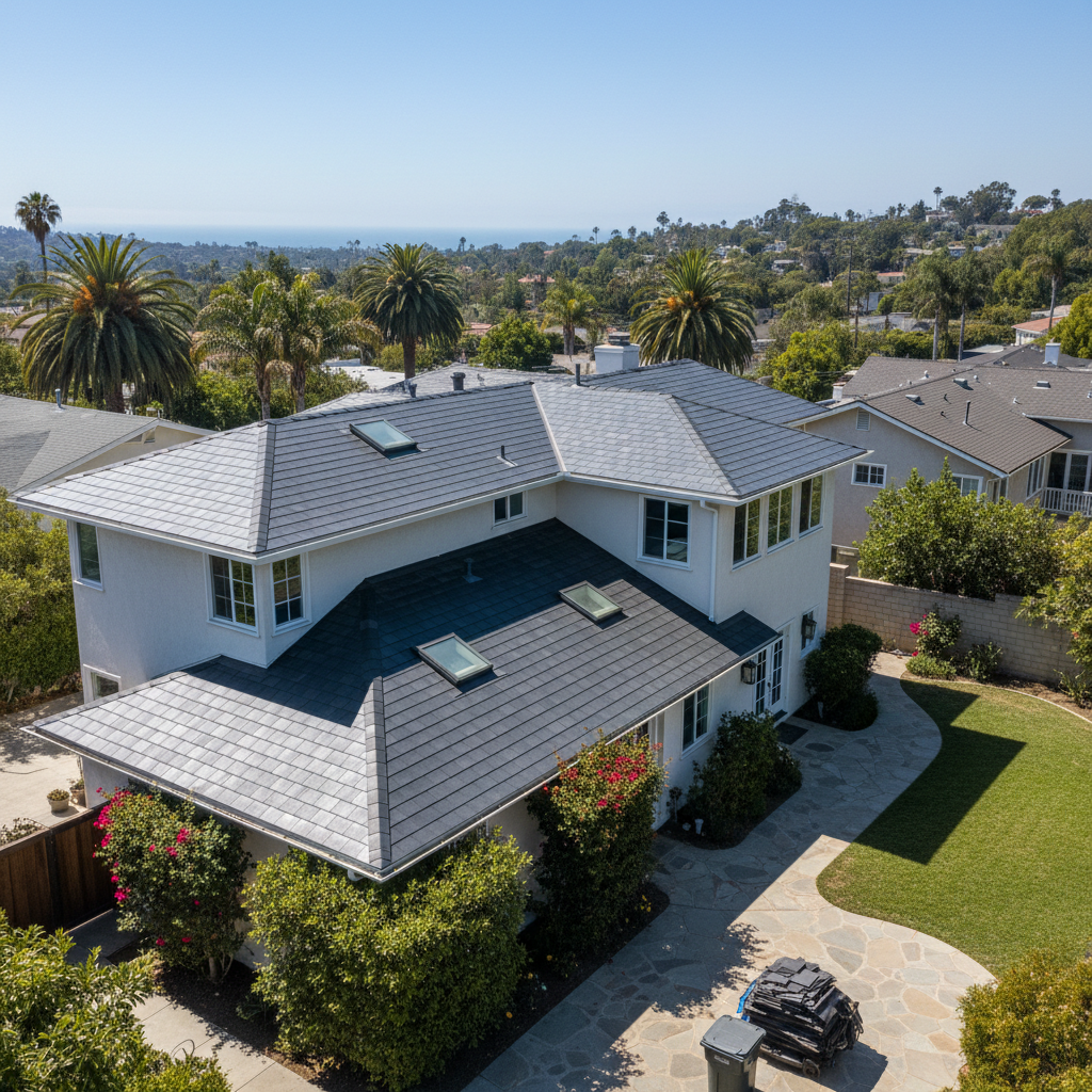 Completed storm damage repair work at a residential property in Santa Monica, CA