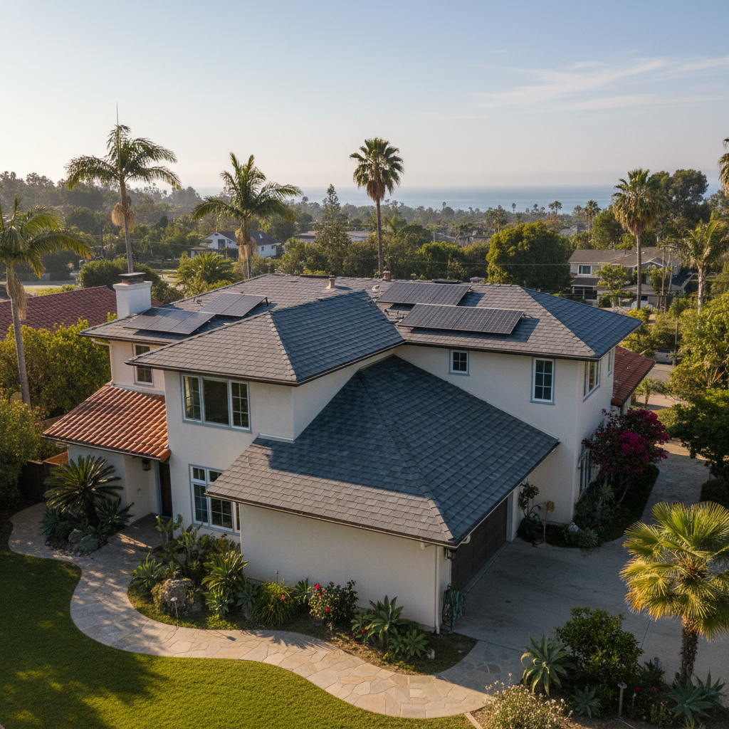 Completed storm damage repair work at a residential property in Santa Monica, CA