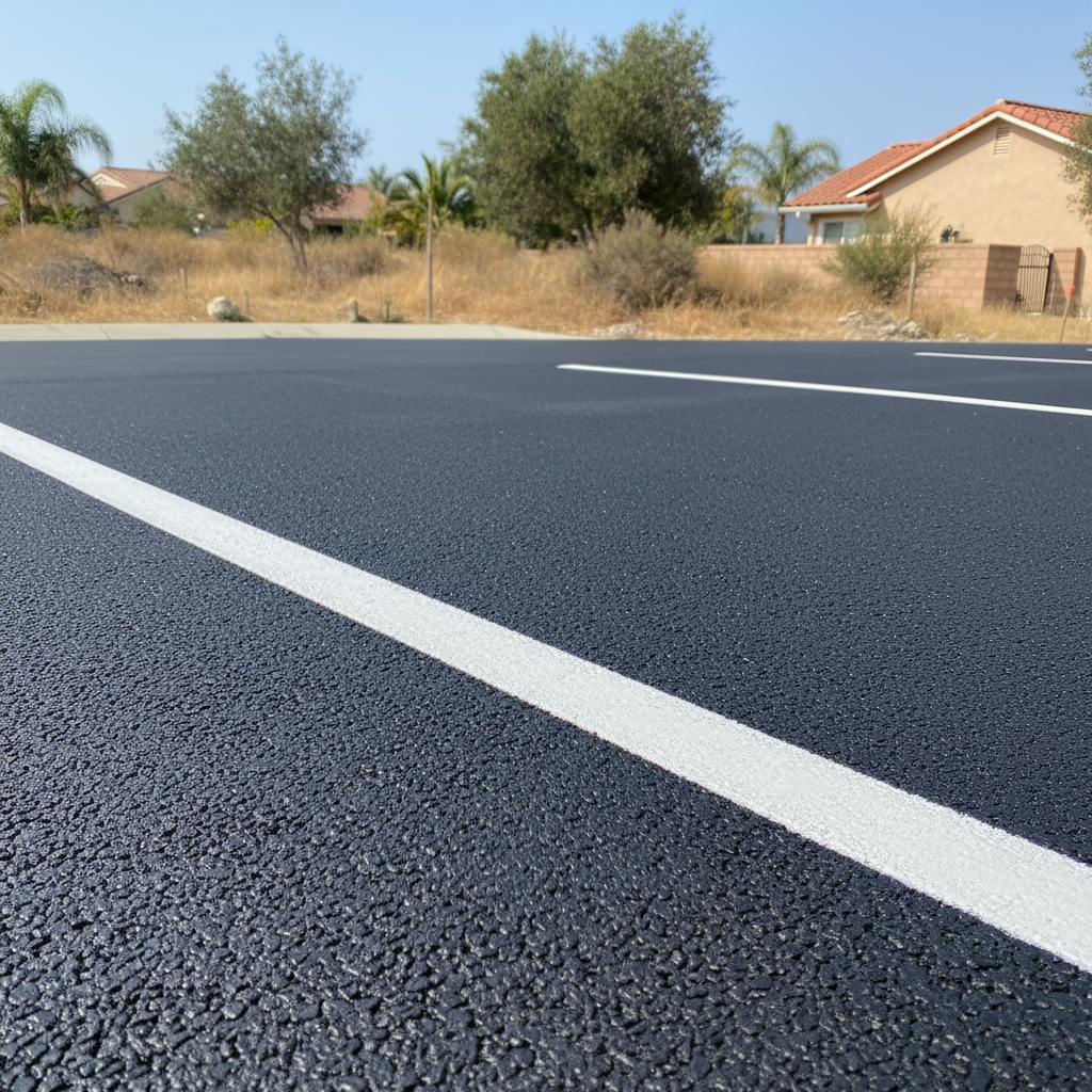 Completed asphalt striping work at a residential property in Laguna Niguel, CA