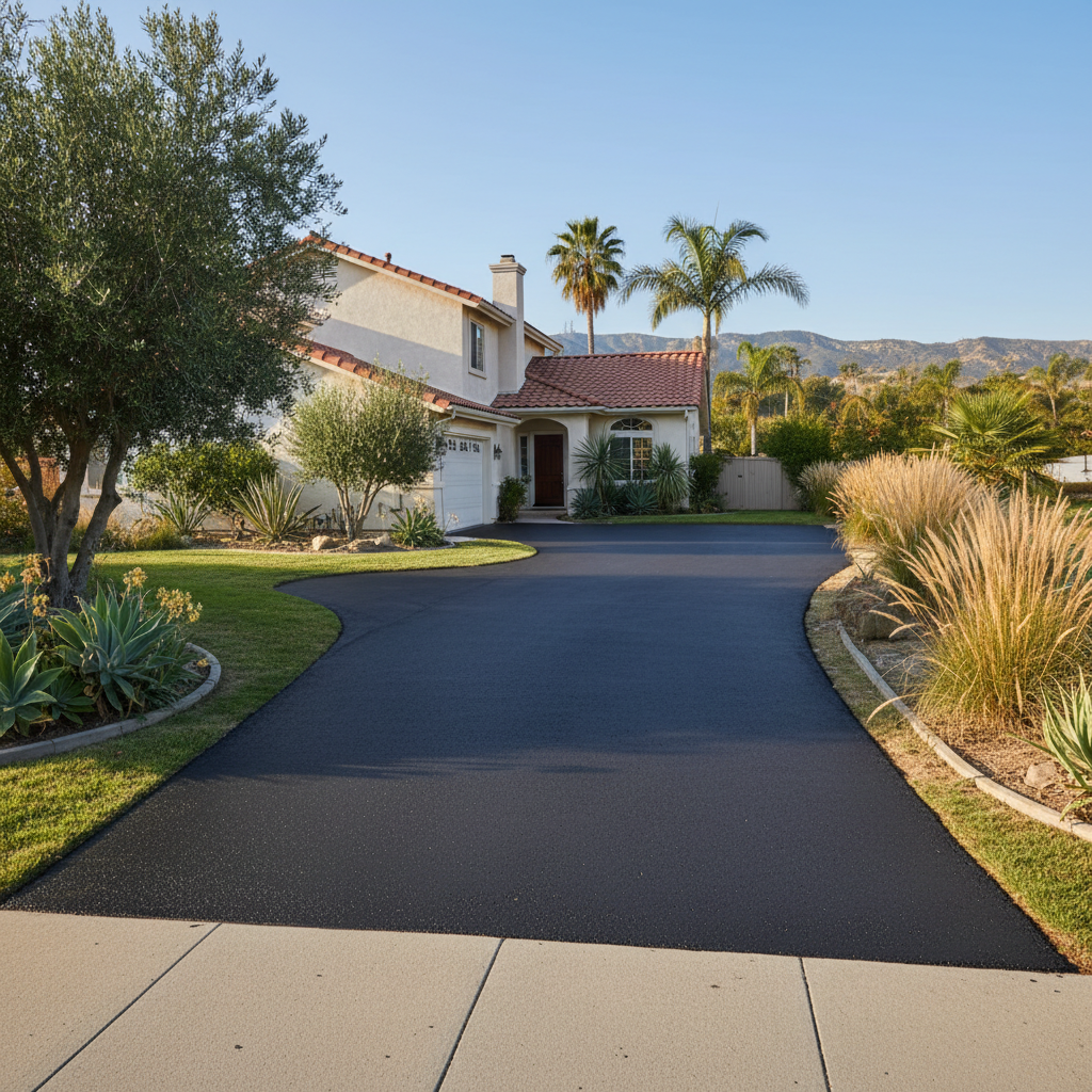 Completed residential asphalt work at a residential property in Los Angeles, CA