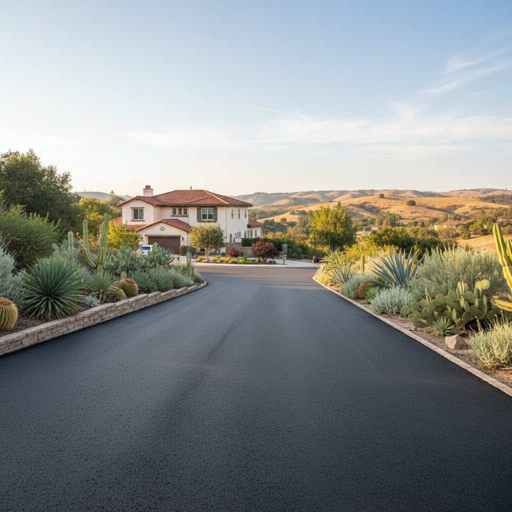 Completed commercial asphalt work at a residential property in Brea, CA