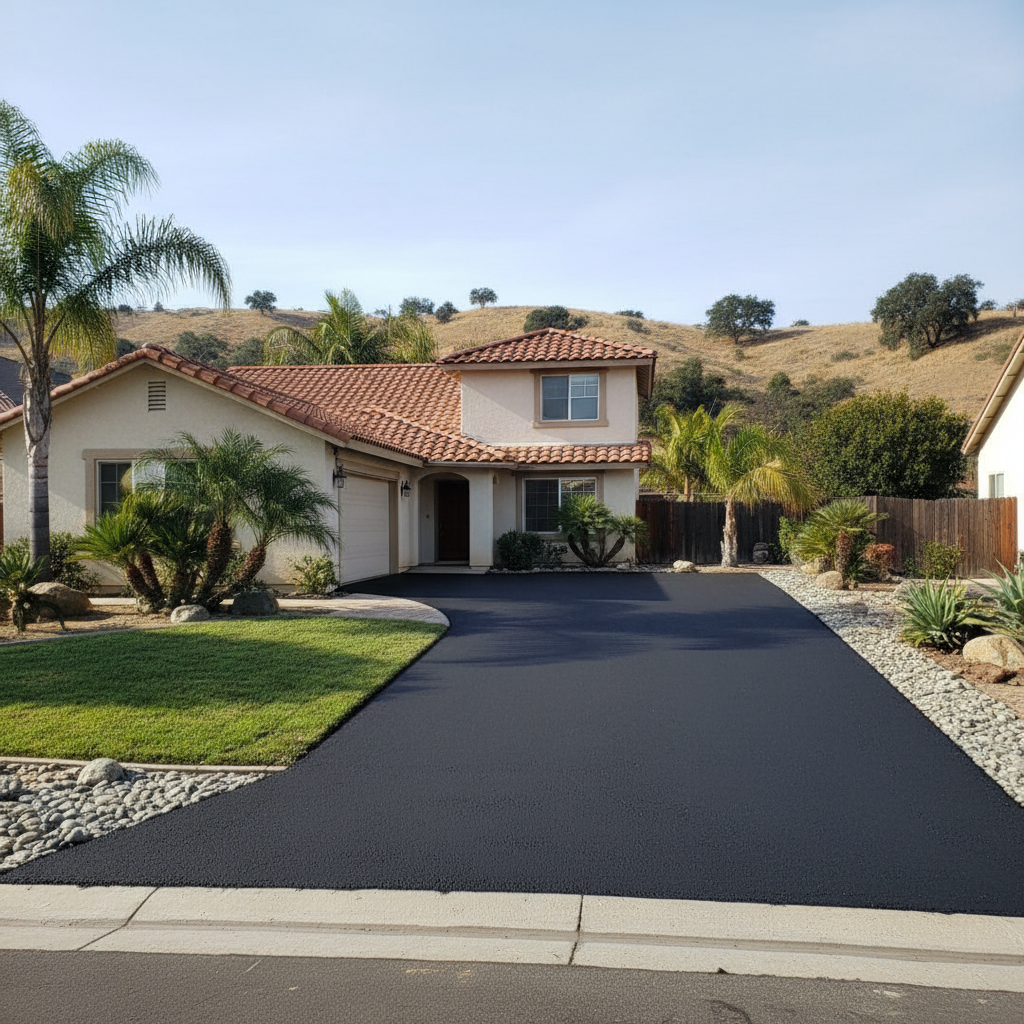 Completed residential asphalt work at a residential property in San Diego, CA