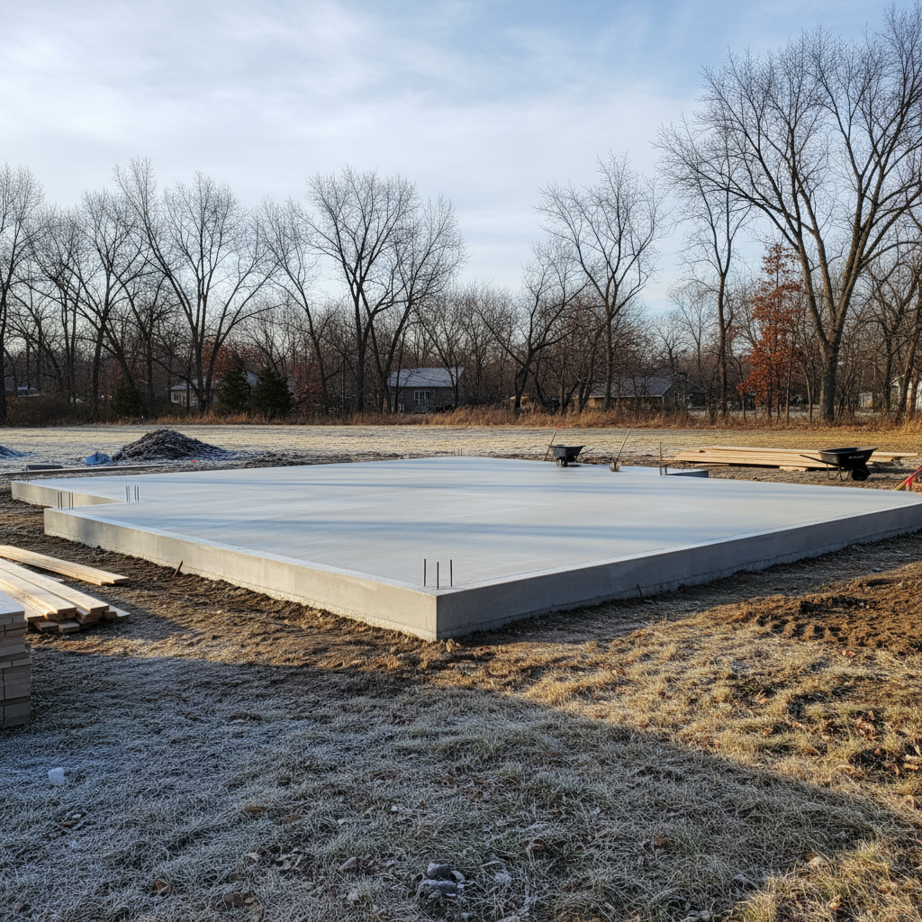 Completed concrete foundations work at a residential property in Naperville, IL