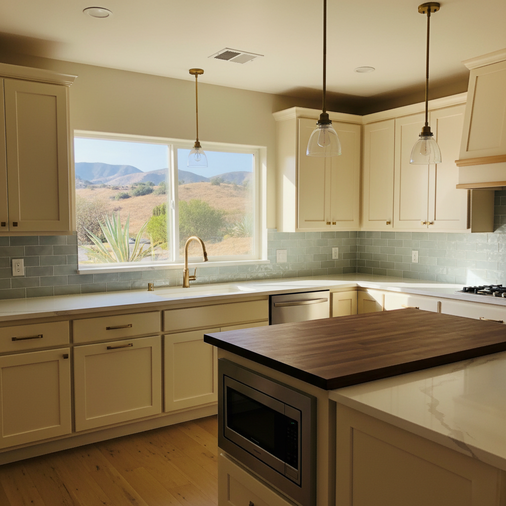 Completed kitchen remodel work at a residential property in Pasadena, CA