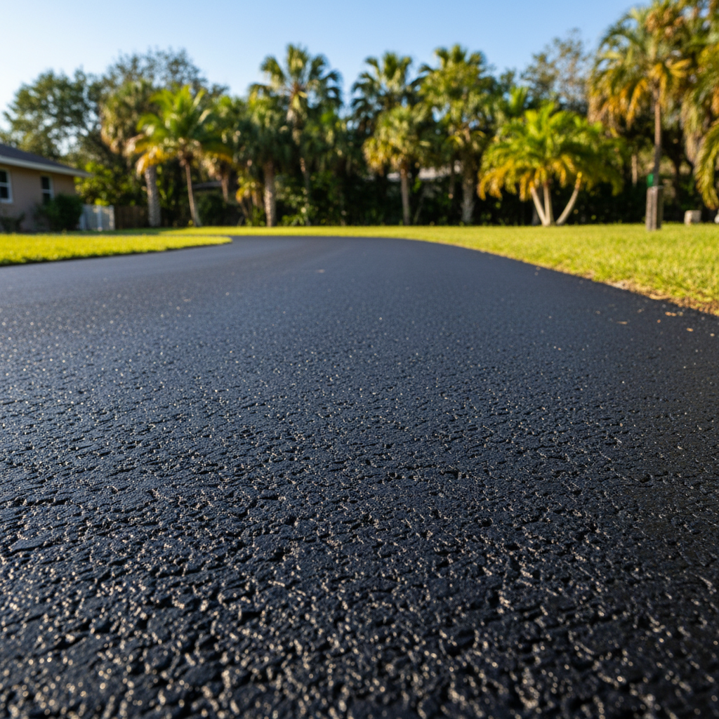 Completed commercial asphalt work at a residential property in Tampa, FL