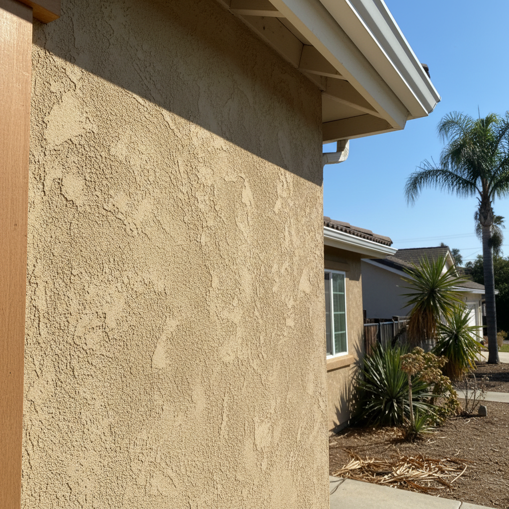 Completed stucco replacement work at a residential property in Sunnyvale, CA