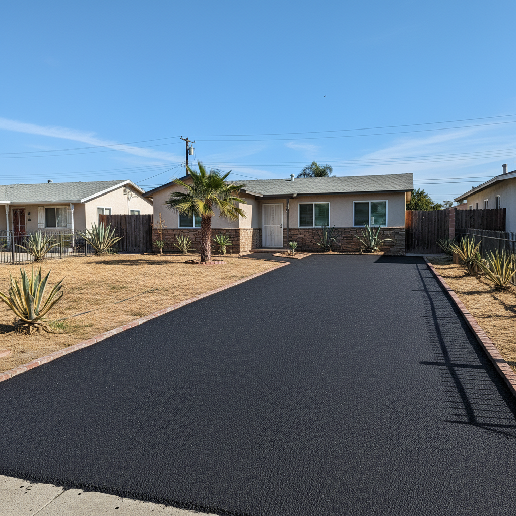 Completed residential asphalt work at a residential property in Los Angeles, CA