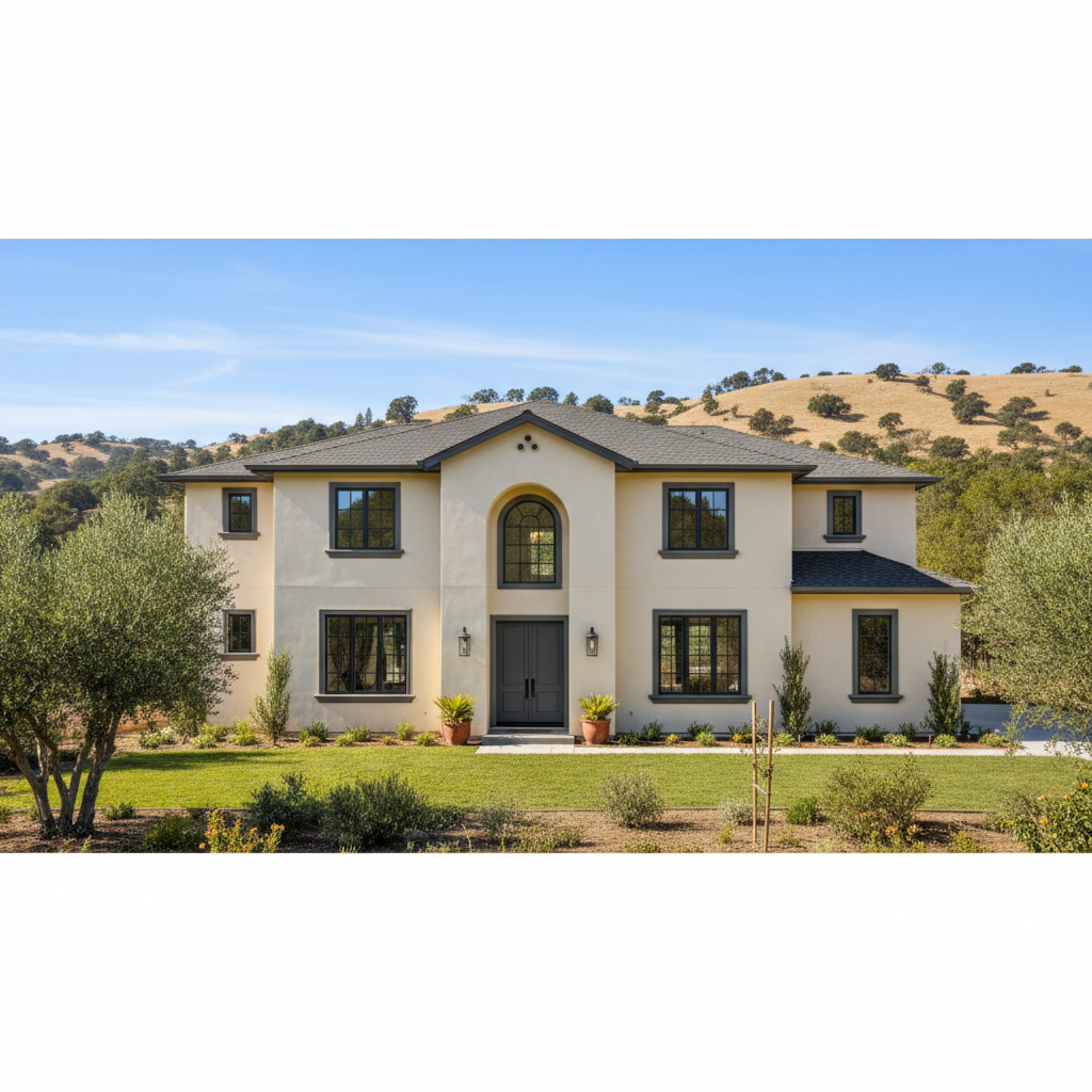 Completed residential stucco work at a residential property in Atherton, CA