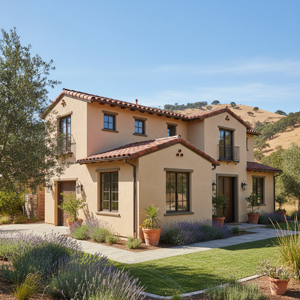 Completed residential stucco work at a residential property in Stanford, CA
