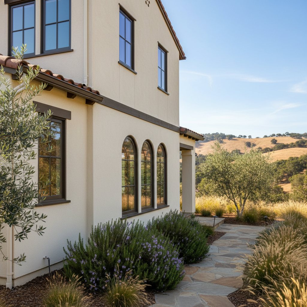Completed commercial stucco work at a residential property in Stanford, CA