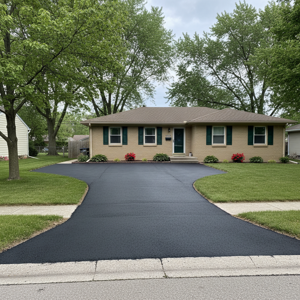 Completed slurry coating work at a residential property in Michigan City, IN