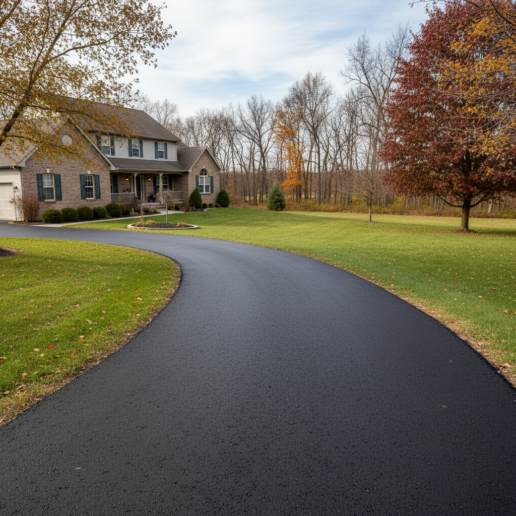 Completed residential asphalt work at a residential property in Granger, IN