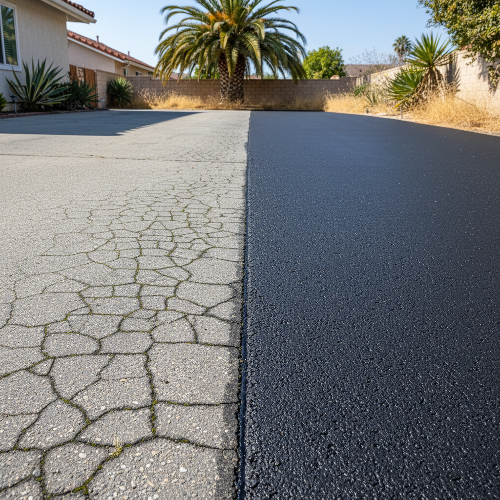 Completed commercial asphalt work at a residential property in Santa Ana, CA