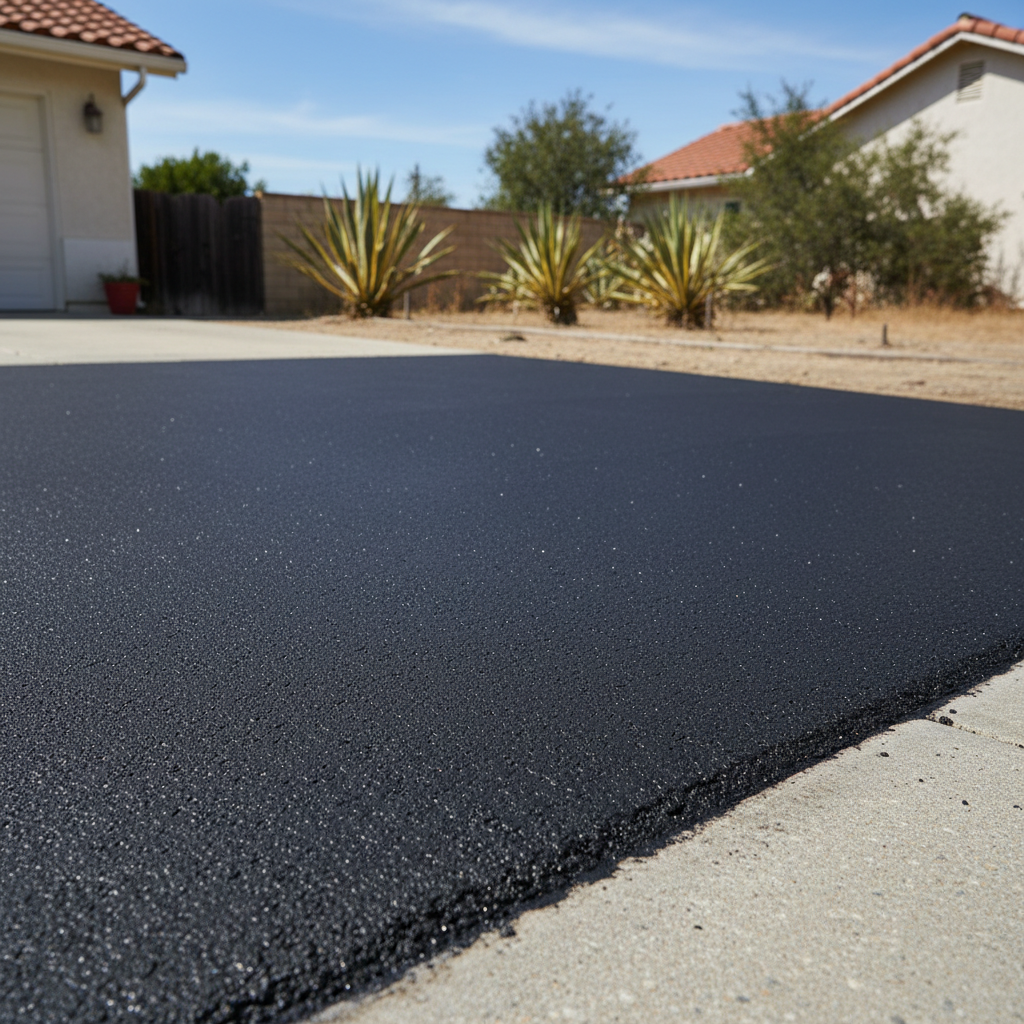 Completed asphalt patching work at a residential property in Ventura, CA