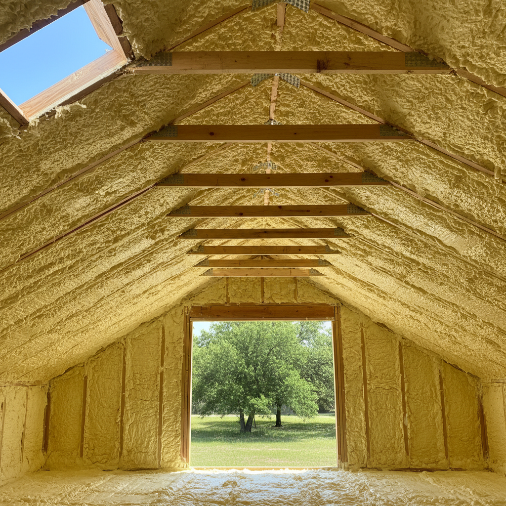 Completed closed cell spray foam work at a residential property in New Braunfels, TX