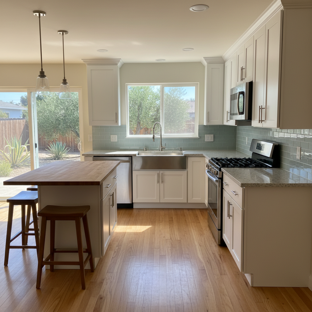Completed kitchen remodel work at a residential property in Norwalk, CA