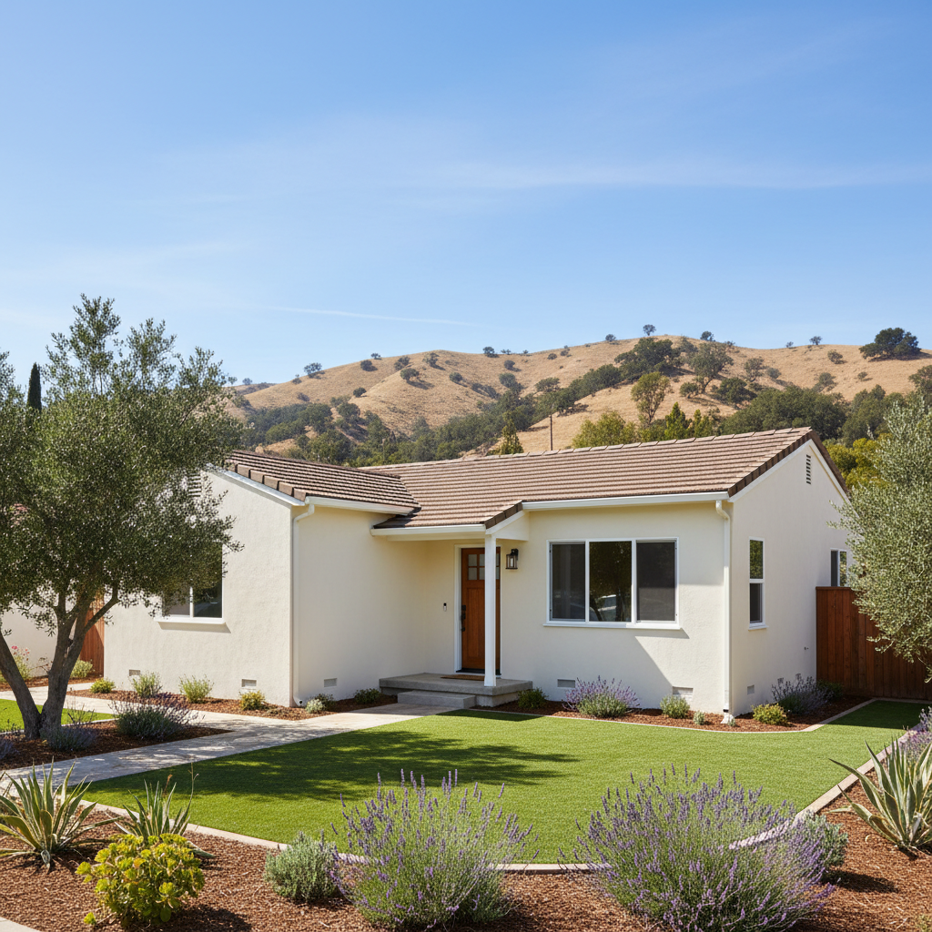 Completed stucco installation work at a residential property in Arcadia, CA