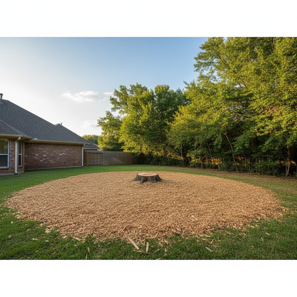 Completed tree removal work at a residential property in Porter, TX