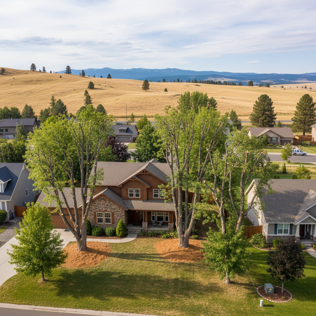 Completed tree trimming work at a residential property in Ellensburg, WA