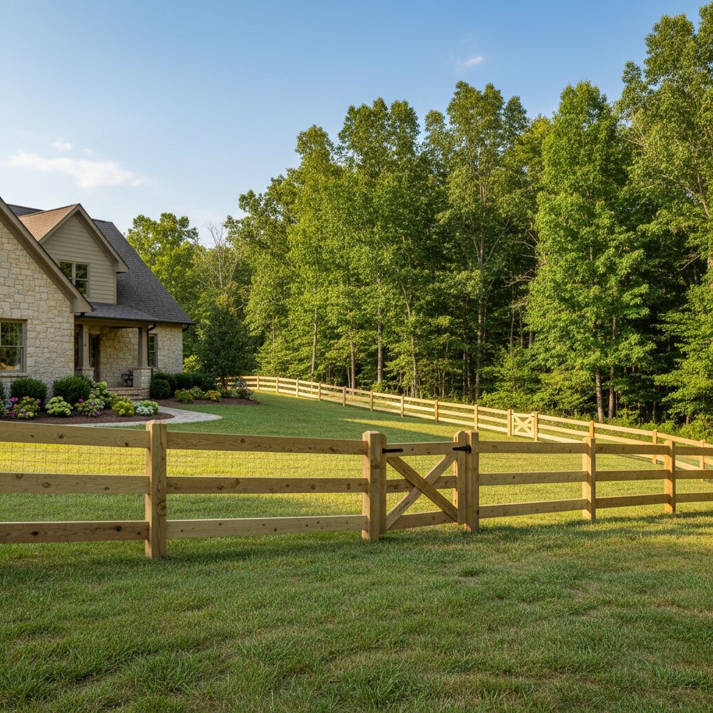 Completed farm fencing work at a residential property in Rockford, TN