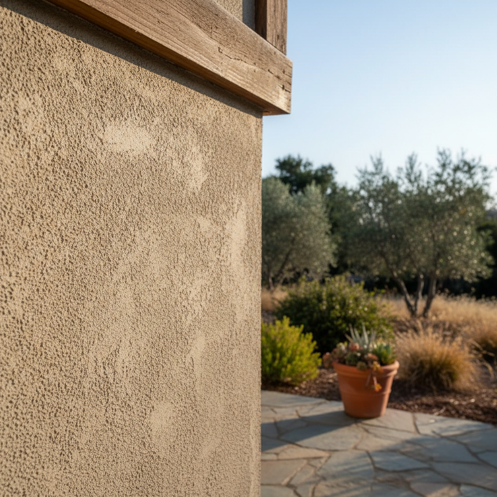Completed stucco replacement work at a residential property in Saratoga, CA