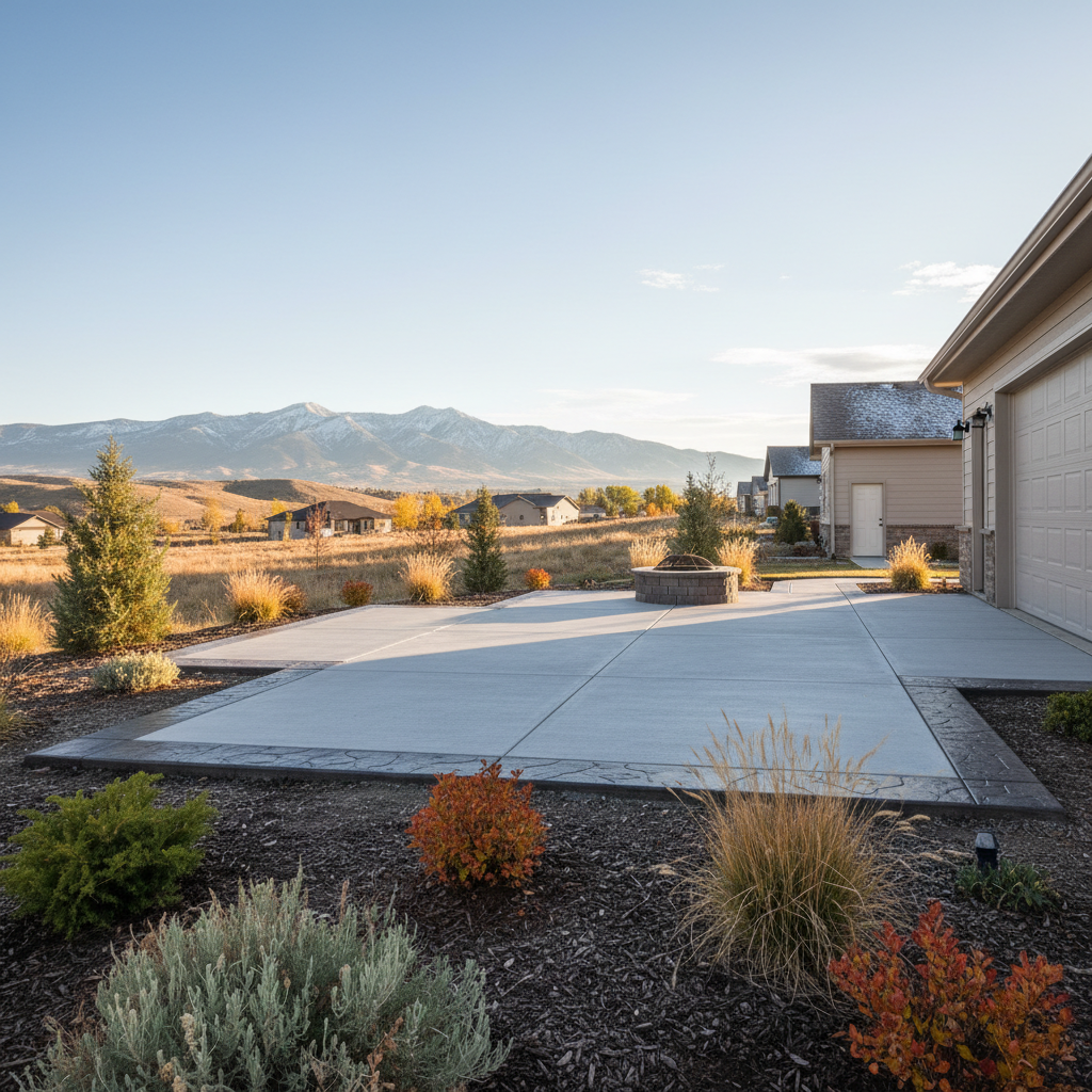 Completed concrete flatwork work at a residential property in Ogden, UT