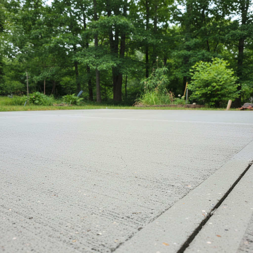 Completed concrete flatwork work at a residential property in Oak Ridge, TN