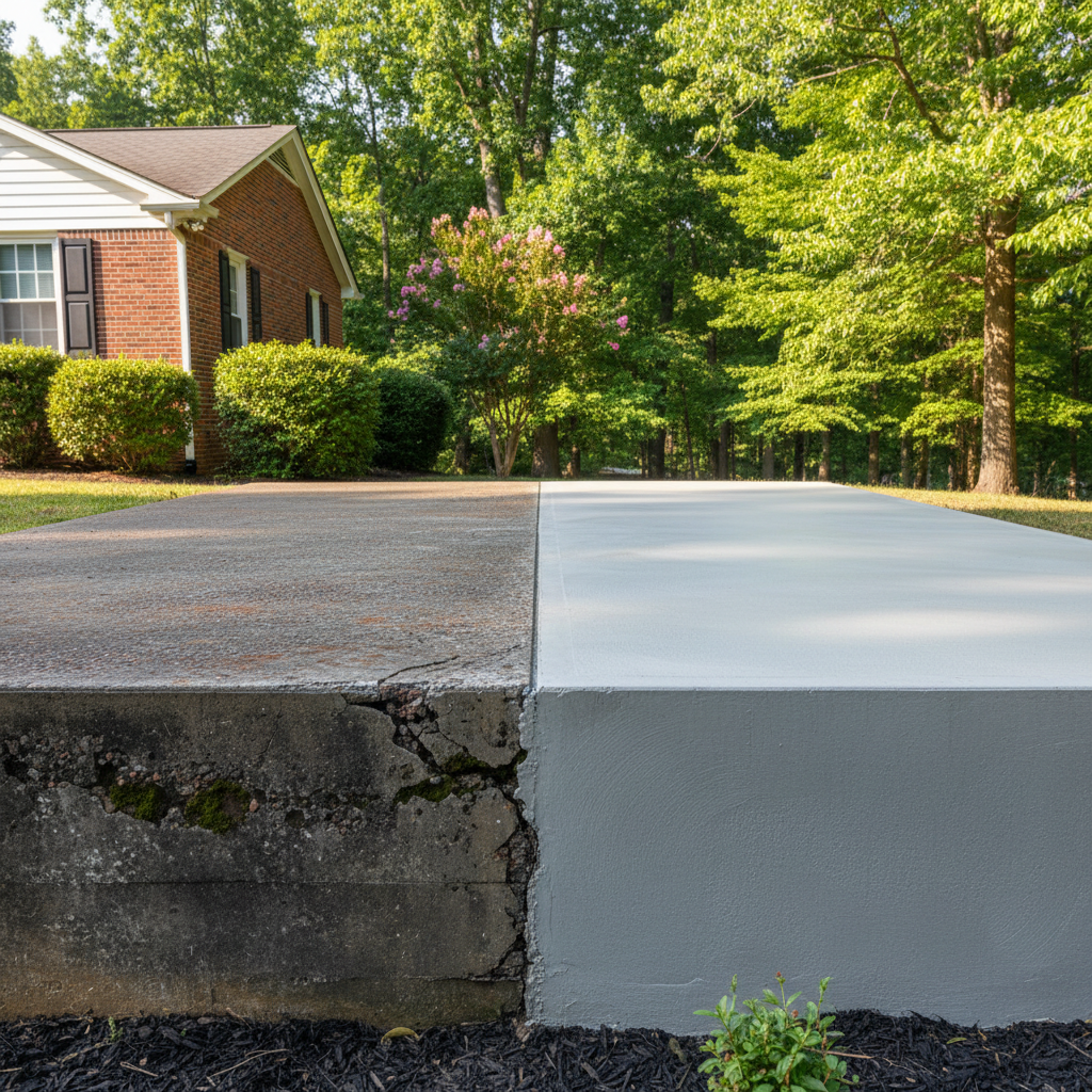 Completed concrete foundations work at a residential property in Oak Ridge, TN