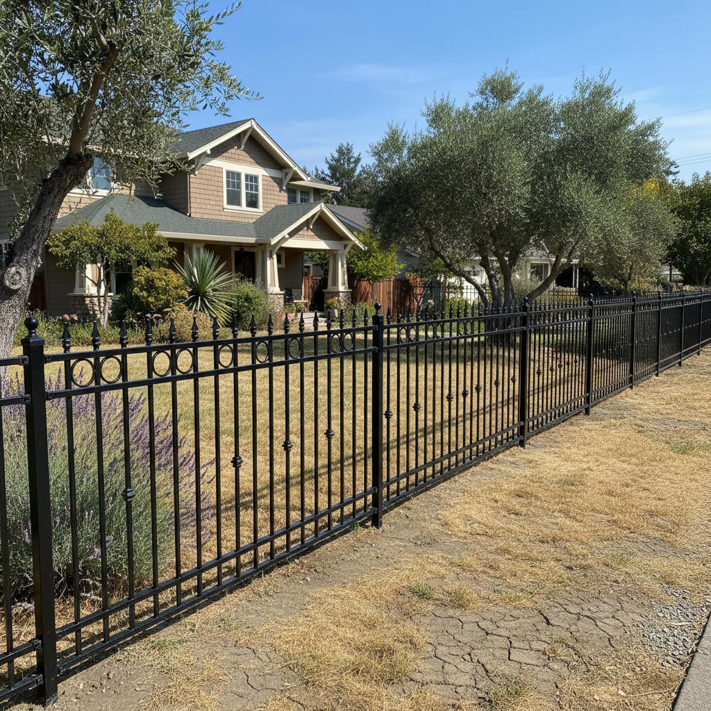 Completed ornamental iron fencing work at a residential property in Vallejo, CA