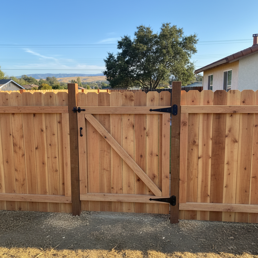 Completed gate installation work at a residential property in Vallejo, CA