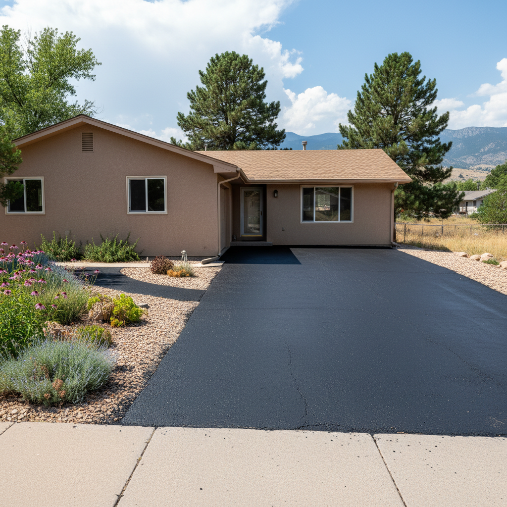 Completed slurry coating work at a residential property in Thornton, CO