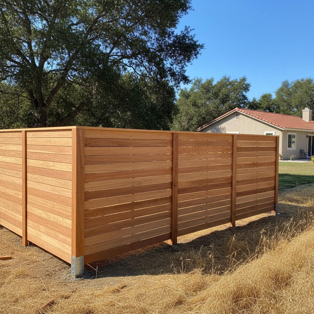 Completed fence repair work at a residential property in American Canyon, CA