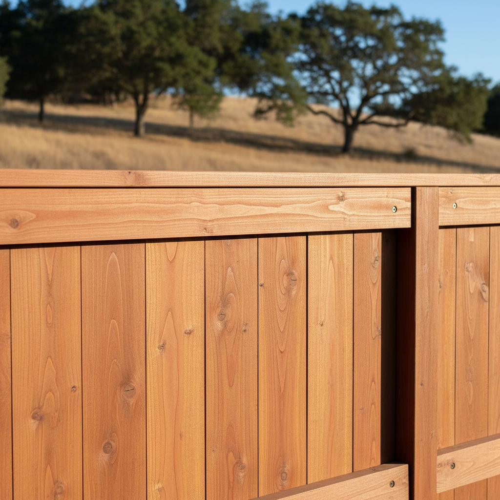 Completed wood fence installation work at a residential property in American Canyon, CA