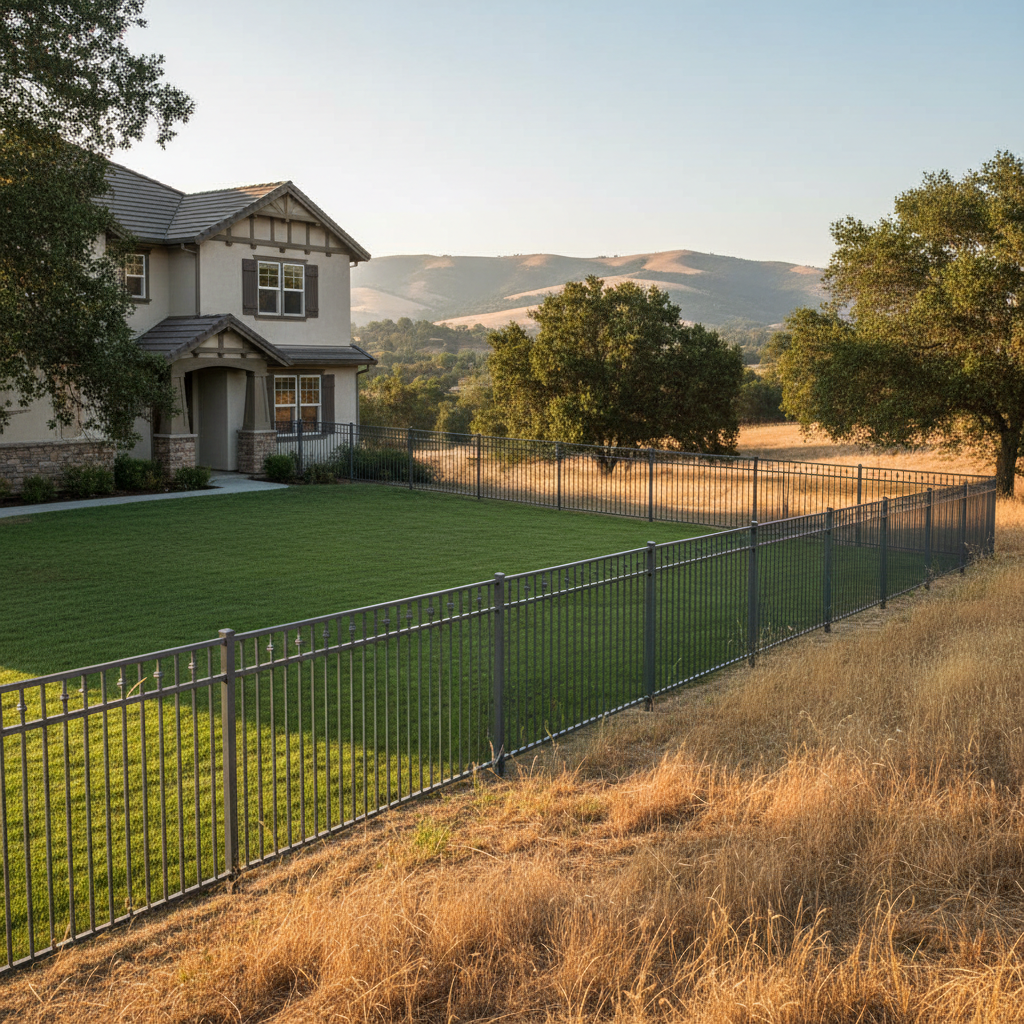 Completed ornamental iron fencing work at a residential property in American Canyon, CA